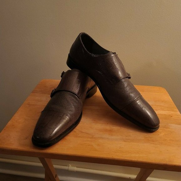 Stacy Adams Men\'s Gray Gardello Monk Strap Shoes